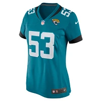 Maillot de match Nike Anthony Pittman Teal Jacksonville Jaguars pour femme