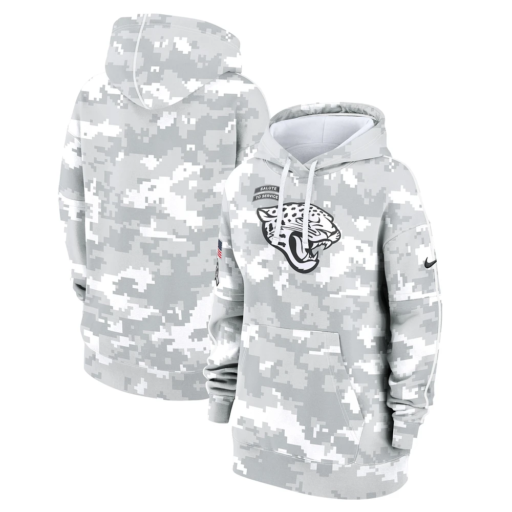 Sweat à capuche surdimensionné en polaire Nike Arctic Camo Jacksonville Jaguars 2024 Salute To Service Club pour femme