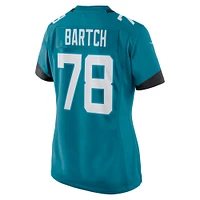 Maillot de match Nike Ben Bartch des Jacksonville Jaguars pour femme, bleu sarcelle