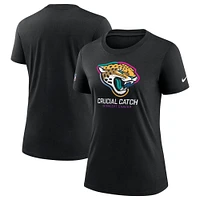 T-shirt Nike noir Jacksonville Jaguars NFL Crucial Catch Tri-Blend pour femme 2024