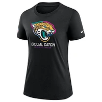 T-shirt Nike noir Jacksonville Jaguars NFL Crucial Catch Tri-Blend pour femme 2024