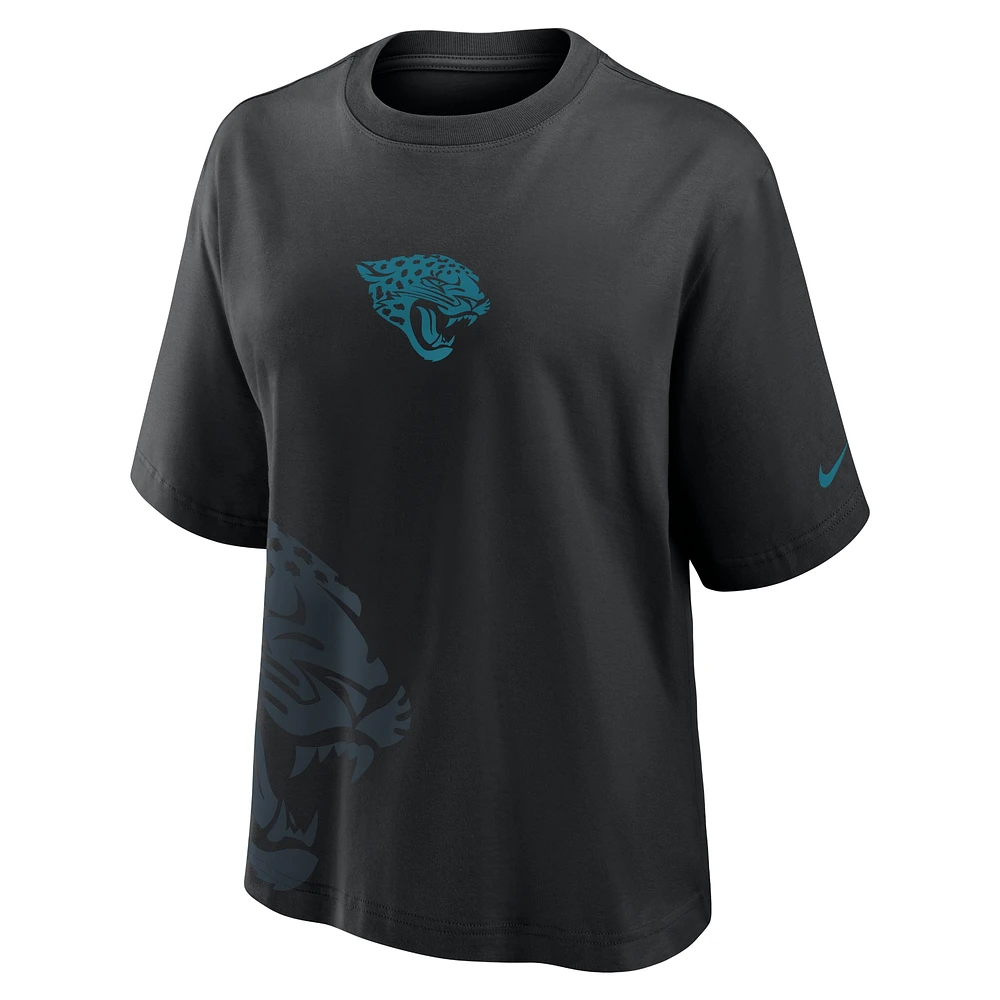 T-shirt boxy Nike noir Jacksonville Jaguars pour femme