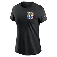 Women's Nike  Black Jacksonville Jaguars Crucial Catch Sideline Tri-Blend T-Shirt