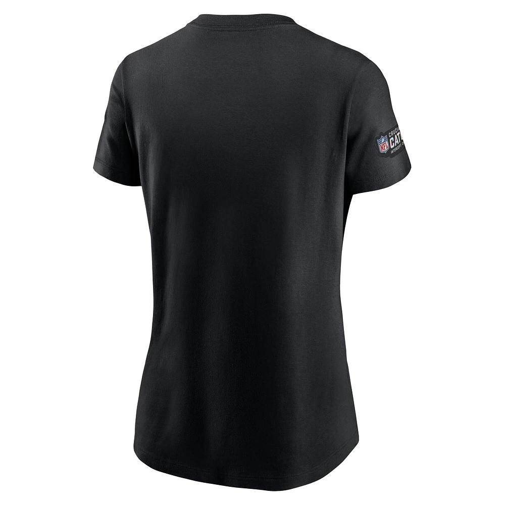 Women's Nike  Black Jacksonville Jaguars Crucial Catch Sideline Tri-Blend T-Shirt