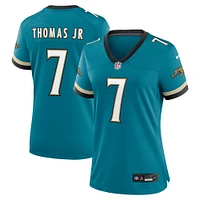 Maillot Nike Brian Thomas Jr. pour femme, bleu sarcelle, Jacksonville Jaguars Prowler Throwback Game