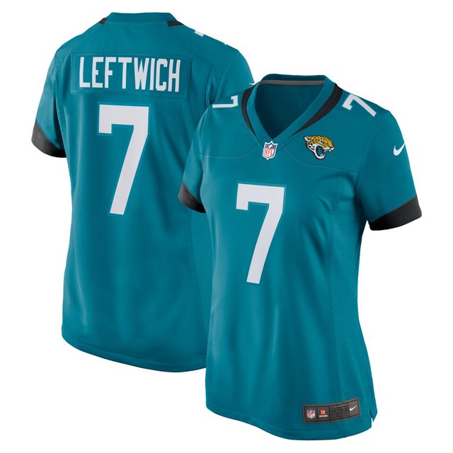 Maillot de match joueur retraité Nike Byron Leftwich Teal Jacksonville Jaguars pour femme