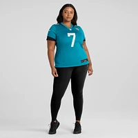 Maillot de match joueur retraité Nike Byron Leftwich Teal Jacksonville Jaguars pour femme