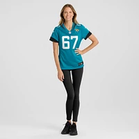 Maillot de match Nike Chandler Brewer des Jacksonville Jaguars pour femme, bleu sarcelle