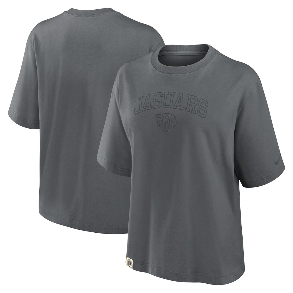 Women's Nike Charcoal Jacksonville Jaguars Glory Arch Boxy T-Shirt