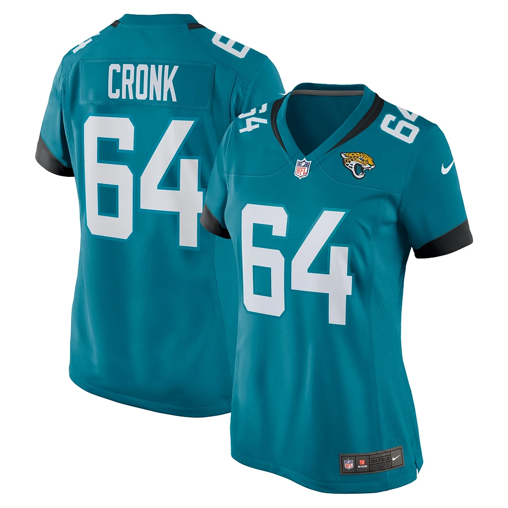 Maillot de joueur jeu Nike Coy Cronk des Jacksonville Jaguars pour femme, bleu sarcelle