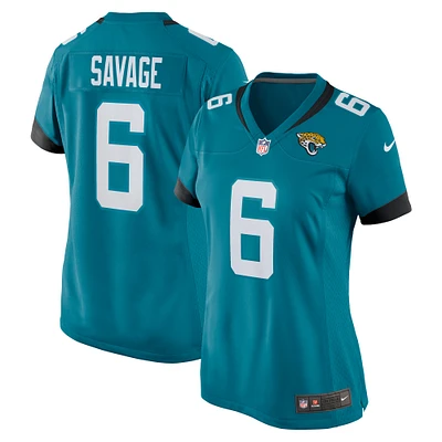 Maillot de match l'équipe des Jacksonville Jaguars Nike Darnell Savage pour femme, bleu sarcelle