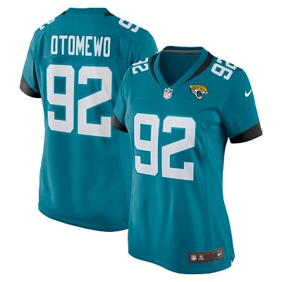 Maillot de match l'équipe Nike Esezi Otomewo pour femme, sarcelle, Jacksonville Jaguars