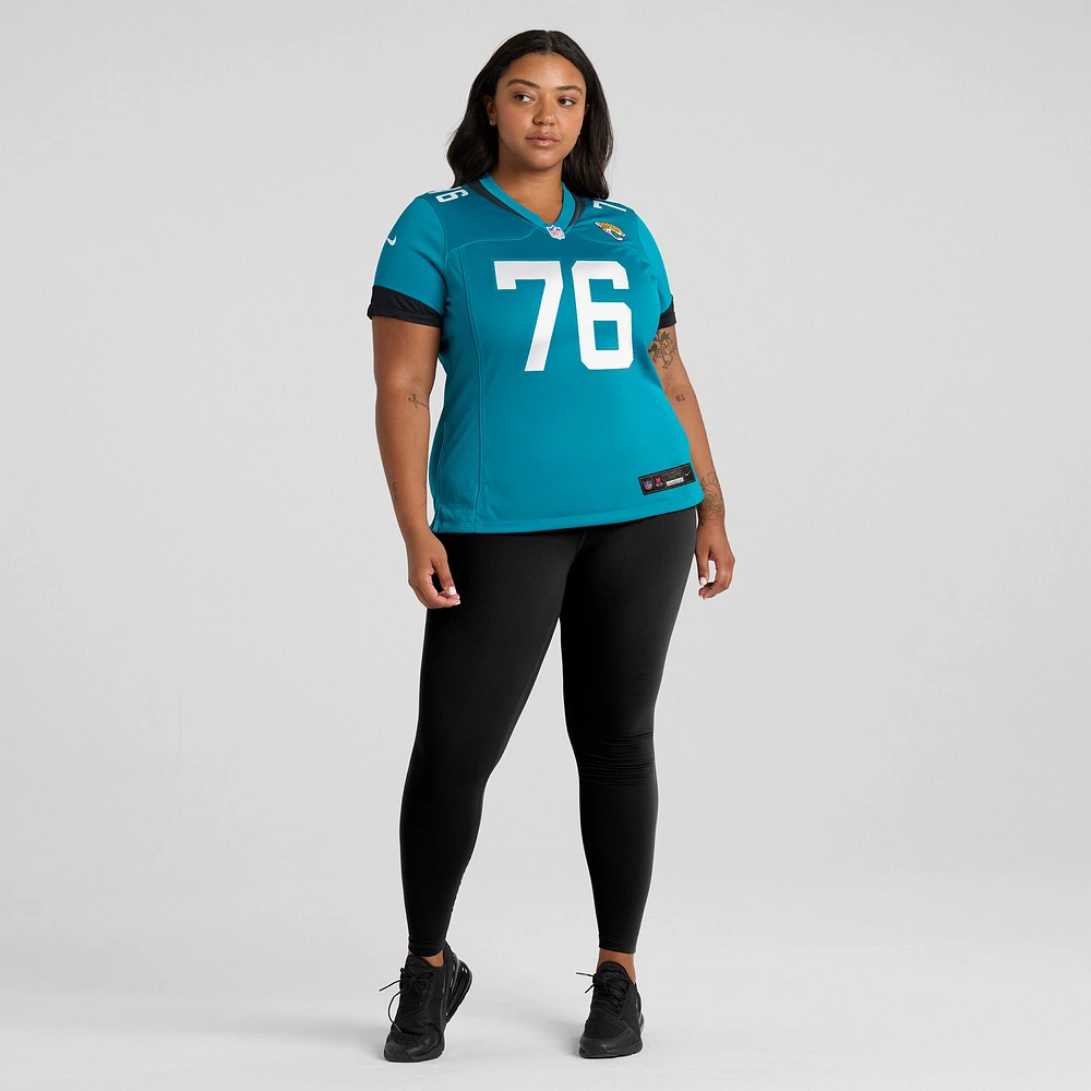 Maillot de match Nike Ezra Cleveland pour femmes, sarcelle, Jacksonville Jaguars