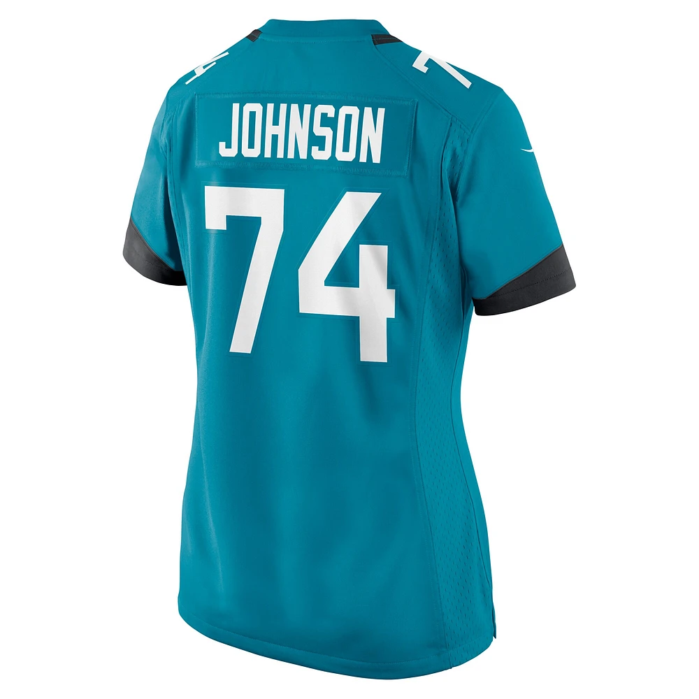 Maillot Nike Fred Johnson Teal Jacksonville Jaguars Team Game pour femme