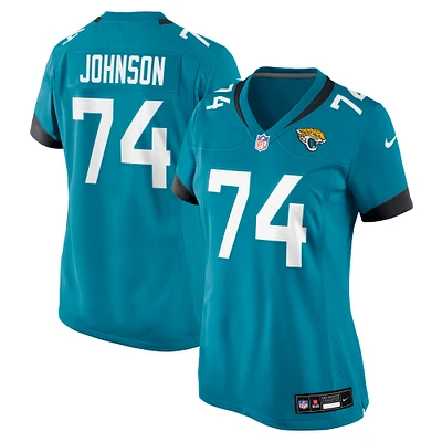 Maillot Nike Fred Johnson Teal Jacksonville Jaguars Team Game pour femme