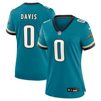 Maillot Nike Gabe Davis pour femme, bleu sarcelle, Jacksonville Jaguars Prowler Throwback Game