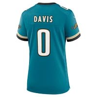 Maillot Nike Gabe Davis pour femme, bleu sarcelle, Jacksonville Jaguars Prowler Throwback Game