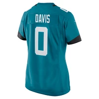 Maillot Nike Gabe Davis pour femme, bleu sarcelle, joueur de jeu d'équipe des Jaguars Jacksonville