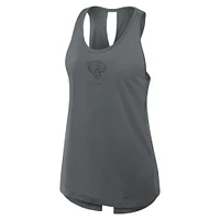 Women's Nike Gray Jacksonville Jaguars Glory Crisscross Performance Tank Top