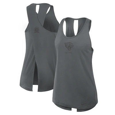 Women's Nike Gray Jacksonville Jaguars Glory Crisscross Performance Tank Top