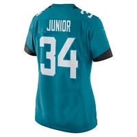 Maillot de joueur jeu des Jacksonville Jaguars Nike Gregory Junior pour femme, bleu sarcelle