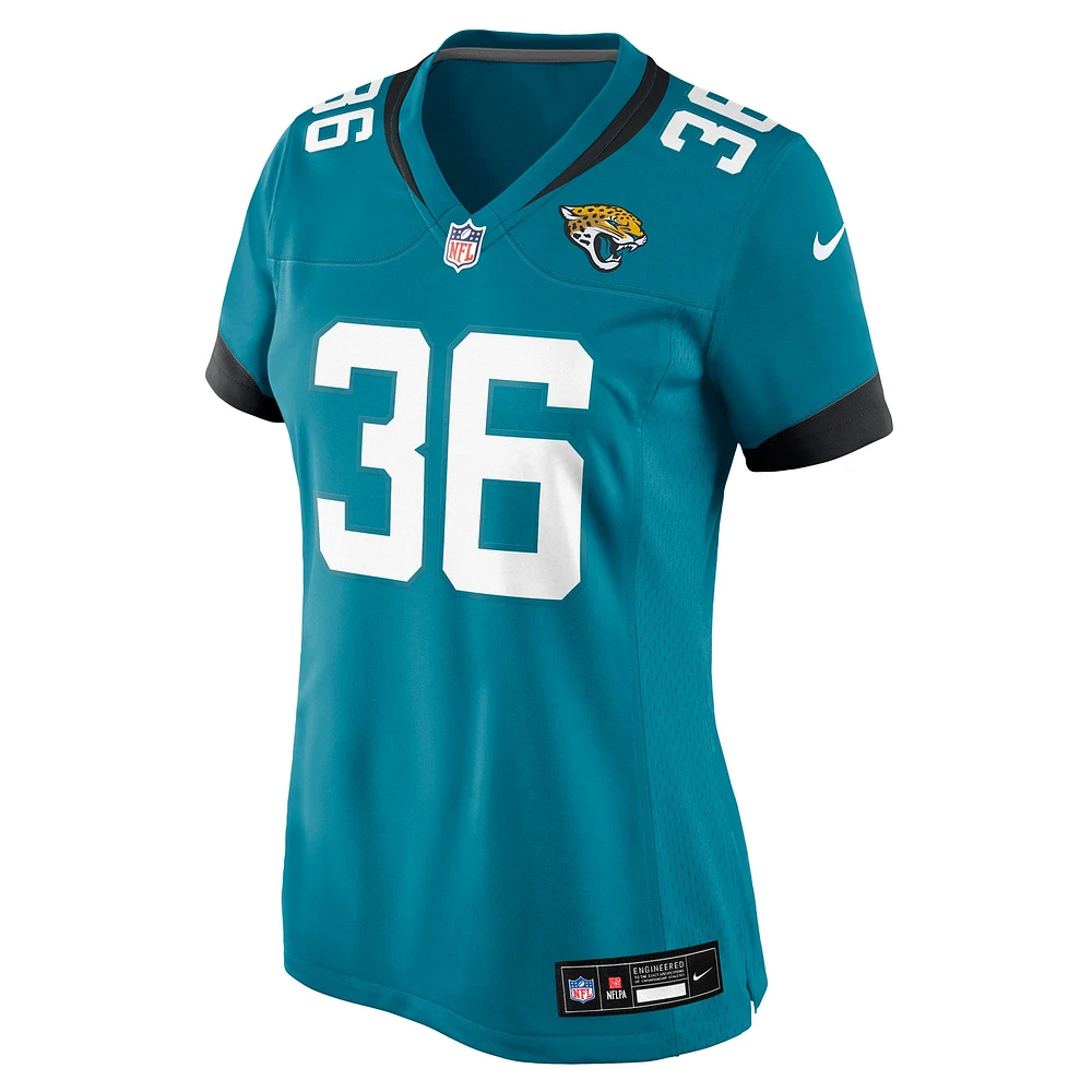 Maillot de match Nike Jake Funk Teal Jacksonville Jaguars pour femme