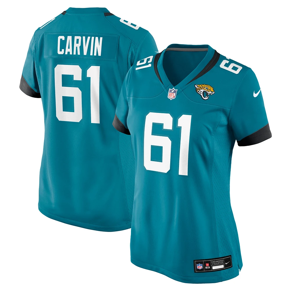 Maillot de match Nike Jerome Carvin Teal Jacksonville Jaguars pour femme