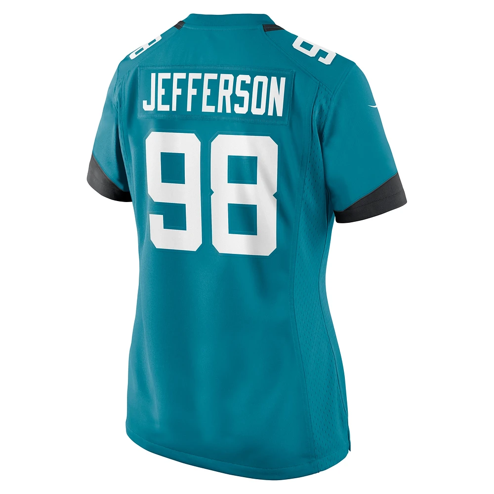 Maillot de match Nike Jordan Jefferson Teal Jacksonville Jaguars pour femme