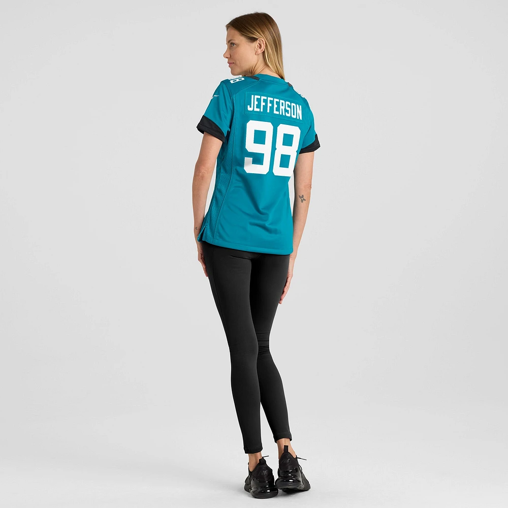 Maillot de match Nike Jordan Jefferson Teal Jacksonville Jaguars pour femme