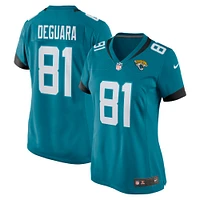 Maillot de match l'équipe Nike Josiah Deguara des Jacksonville Jaguars pour femme, bleu sarcelle