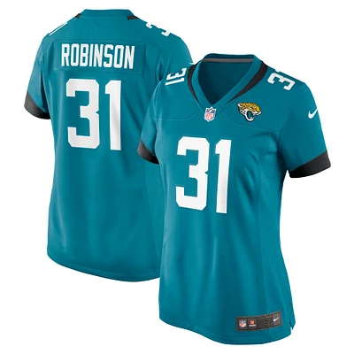 Maillot de match Nike Keilan Robinson Teal Jacksonville Jaguars pour femme