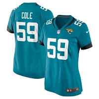 Maillot de match Nike Myles Cole Teal Jacksonville Jaguars pour femme