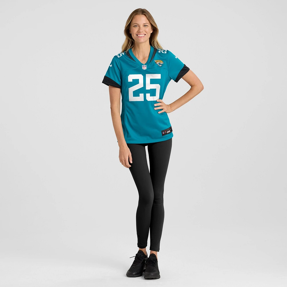 Maillot de match l'équipe Nike Ronald Darby des Jacksonville Jaguars pour femme, bleu sarcelle