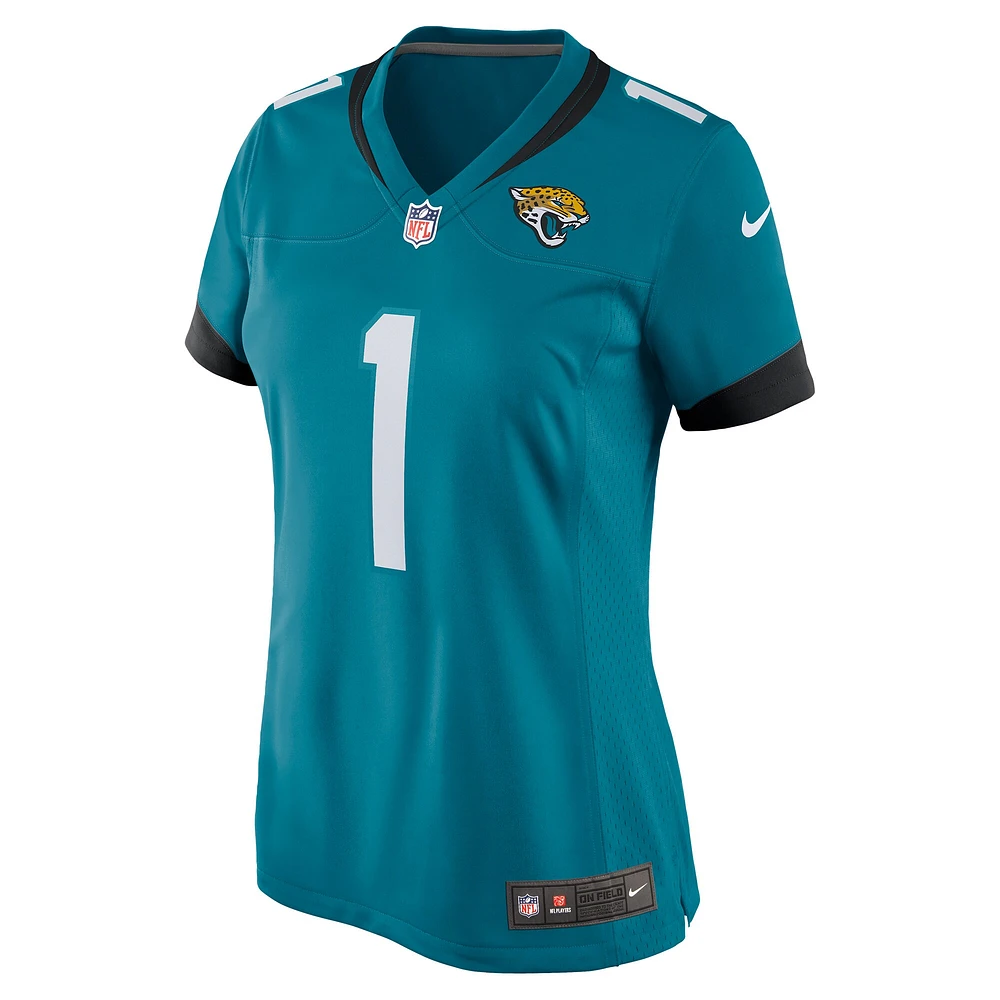 Maillot de match Nike Travis Etienne pour femme, sarcelle, Jacksonville Jaguars