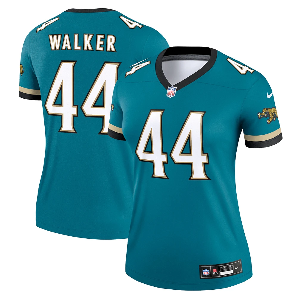 Haut de performance pour femme Nike Travon Walker Prowler Throwback Teal Jacksonville Jaguars Alternate Legend Player