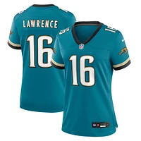 Maillot Nike Trevor Lawrence pour femme, bleu sarcelle, Jacksonville Jaguars Prowler Throwback Game