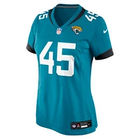 Maillot de match Nike Tucker Addington Teal Jacksonville Jaguars pour femme