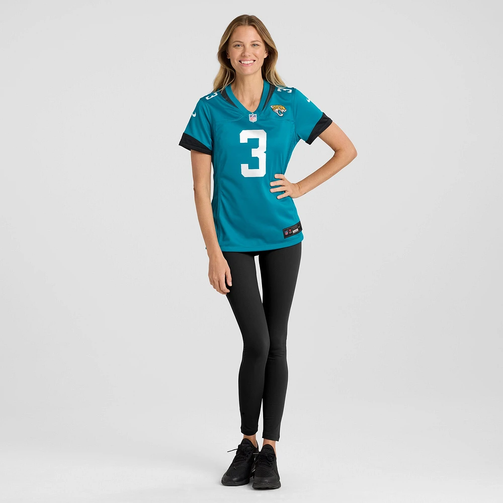 Maillot de match Nike Tyson Campbell Teal Jacksonville Jaguars pour femme