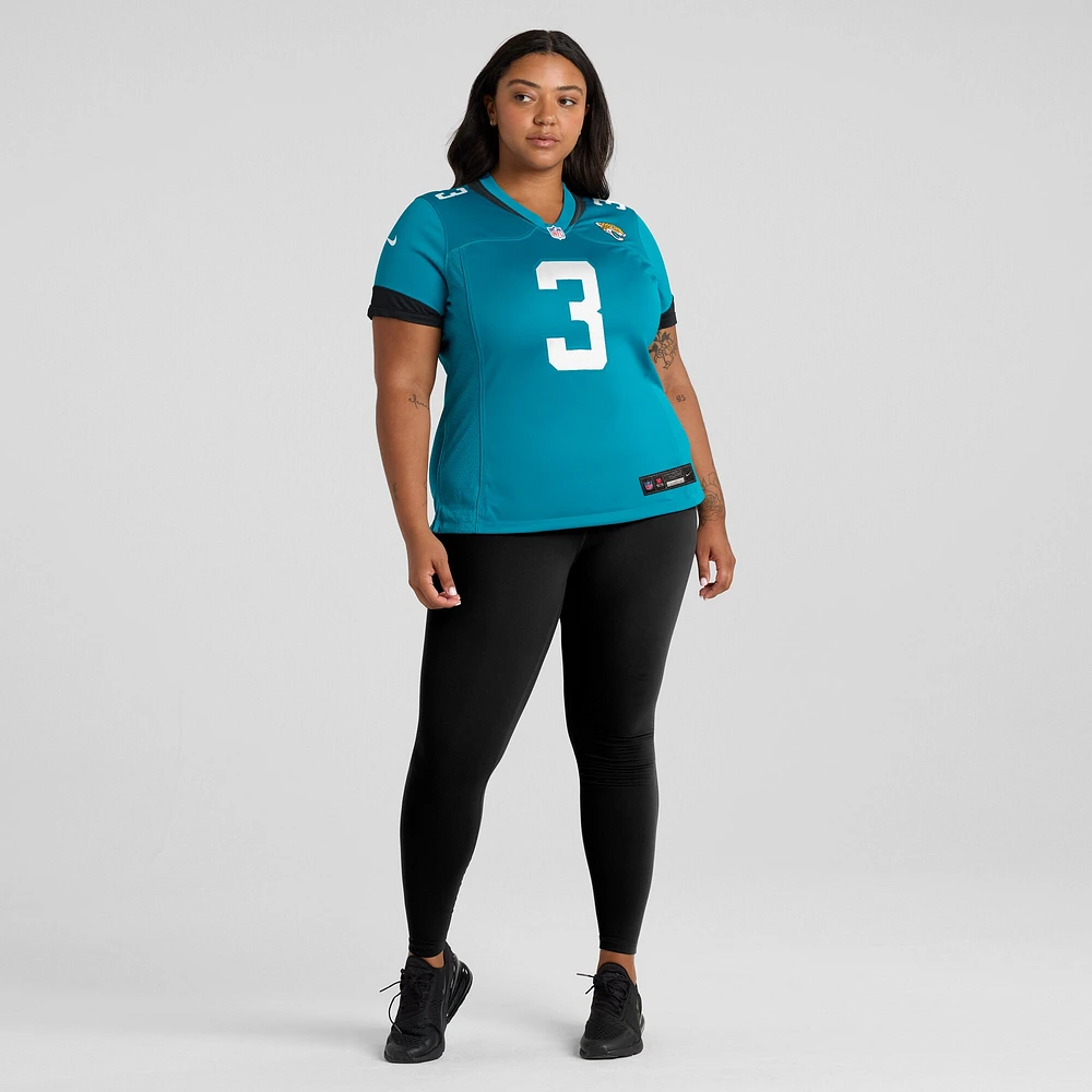 Maillot de match Nike Tyson Campbell Teal Jacksonville Jaguars pour femme