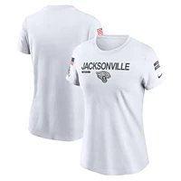 T-shirt Nike Jacksonville Jaguars 2024 Salute To Service Legend Performance pour femme Blanc