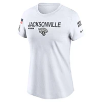 T-shirt Nike Jacksonville Jaguars 2024 Salute To Service Legend Performance pour femme Blanc