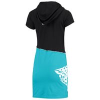 Women's Refried Apparel Black/Teal Jacksonville Jaguars Sustainable Hooded Mini Dress