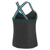 Débardeur tri-blend à bretelles croisées noir pour femme WEAR by Erin Andrews des Jaguars de Jacksonville