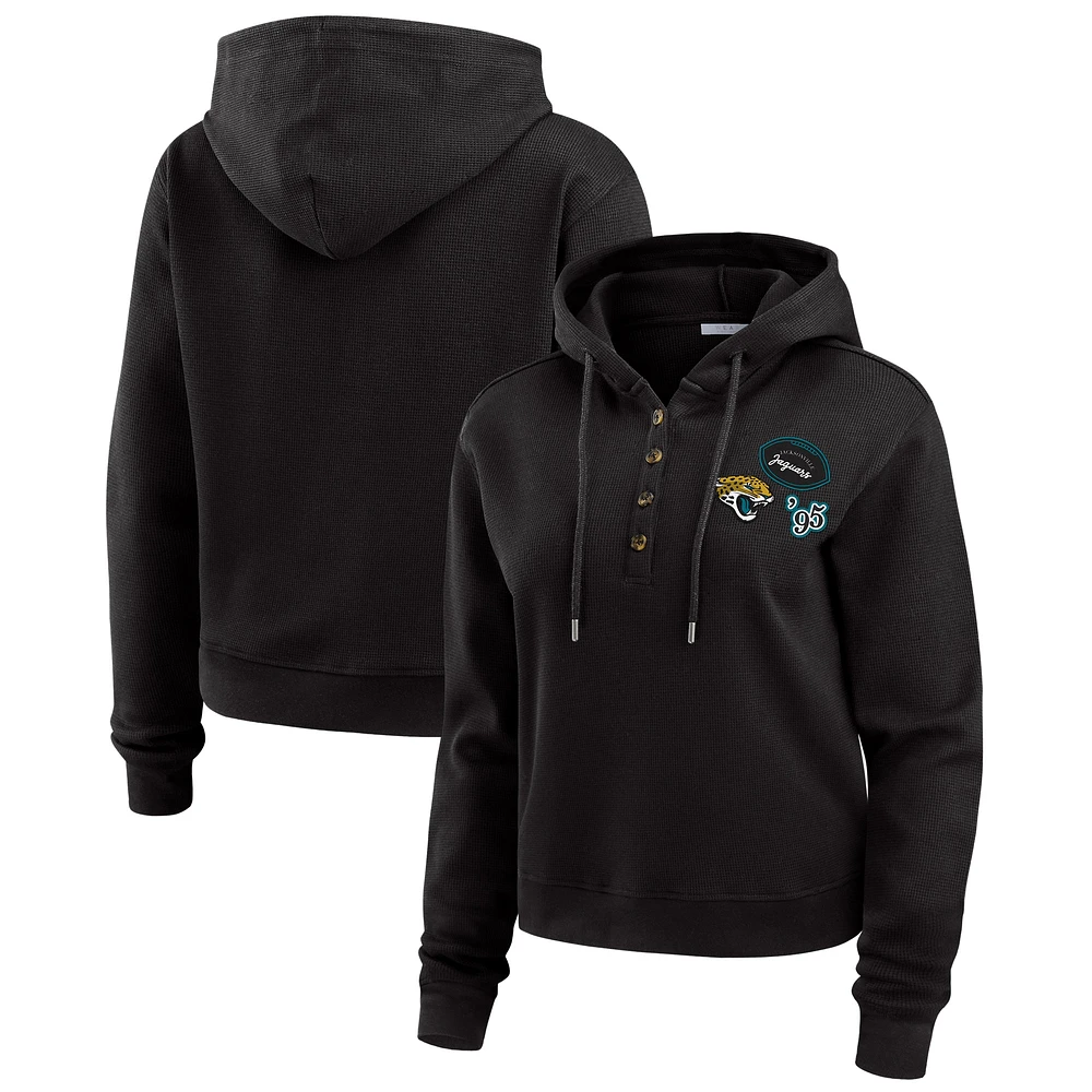 Pull à capuche gaufré grande taille noir Jacksonville Jaguars pour femme WEAR by Erin Andrews