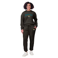 Women's WEAR by Erin Andrews  Cream Jacksonville Jaguars Plus Knitted Tri-Blend Long Sleeve T-Shirt & Pants Lounge Set