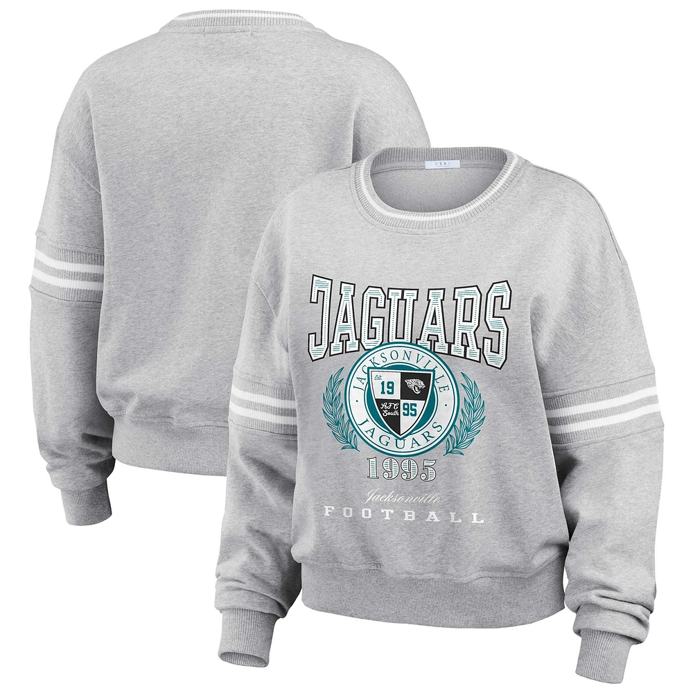 Sweat-shirt court gris chiné pour femme WEAR by Erin Andrews des Jaguars de Jacksonville