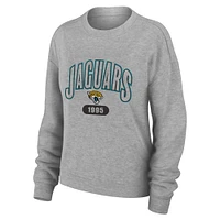 Women's WEAR by Erin Andrews Heather Gray Jacksonville Jaguars Knit Long Sleeve Tri-Blend T-Shirt & Pants Sleep Set