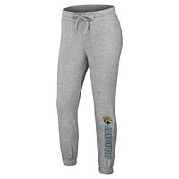 Women's WEAR by Erin Andrews Heather Gray Jacksonville Jaguars Knit Long Sleeve Tri-Blend T-Shirt & Pants Sleep Set