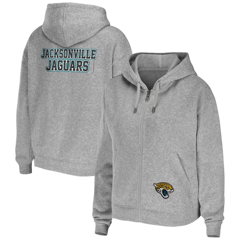 Lids Jacksonville Jaguars WEAR by Erin Andrews Women's Team Full-Zip Hoodie  - Heathered Gray