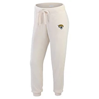 Ensemble de détente pour femme WEAR by Erin Andrews Oatmeal Jacksonville Jaguars en tricot côtelé avec t-shirt à manches longues et pantalon